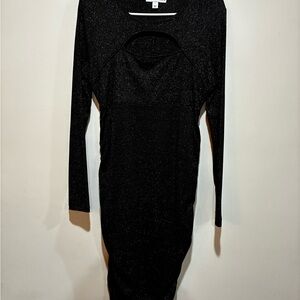 Black Stretchy dress with shimmer pit to pit 17 and length 45